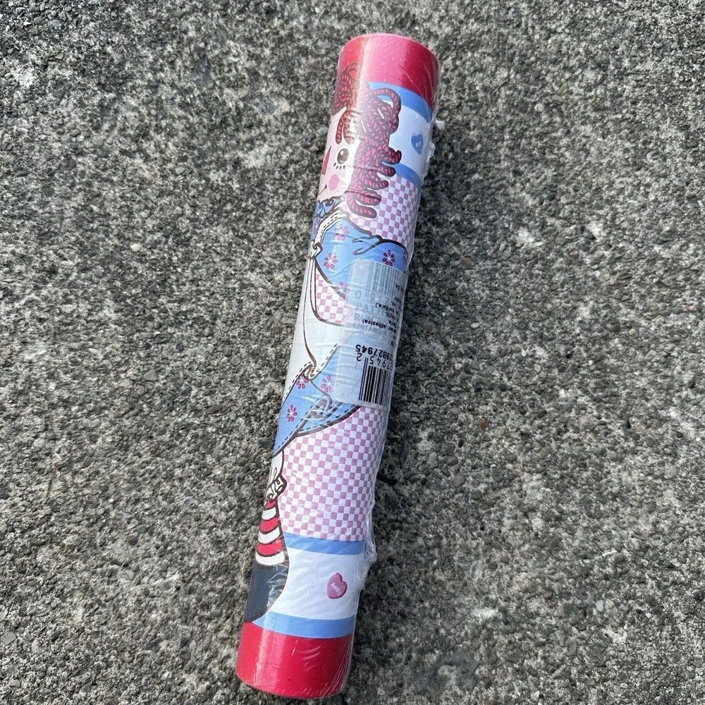 Vintage Raggedy Ann & Andy Pre-Pasted Vinyl Coated Border Single 5 Yard Roll NEW
